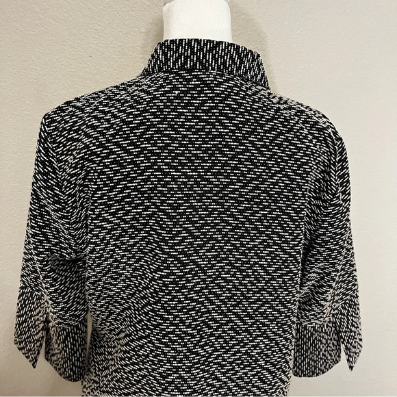 Zozo black & white tweed jacket with three-quarter length sleeves size medium - Picture 11 of 15